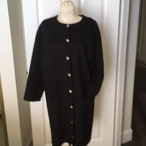 New Laundry  micro fiber suede black coat